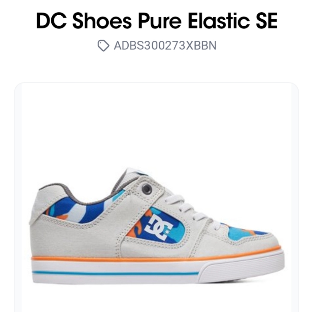 D.C shoes pure elastic SE laced up no tie low tops Youth Size 6